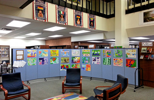 Crowd control barriers for community centers - art show