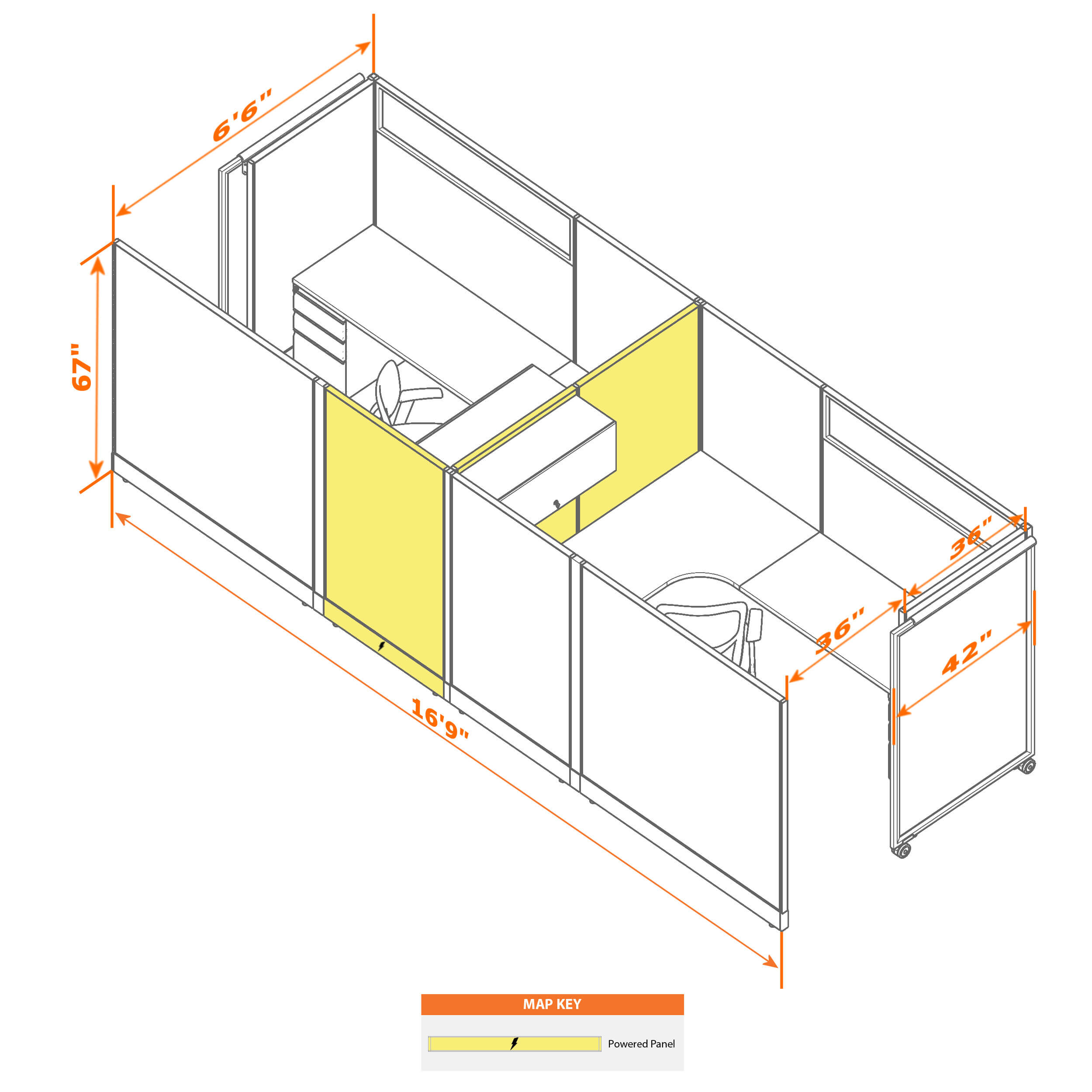 Cubicle with door 68 2c