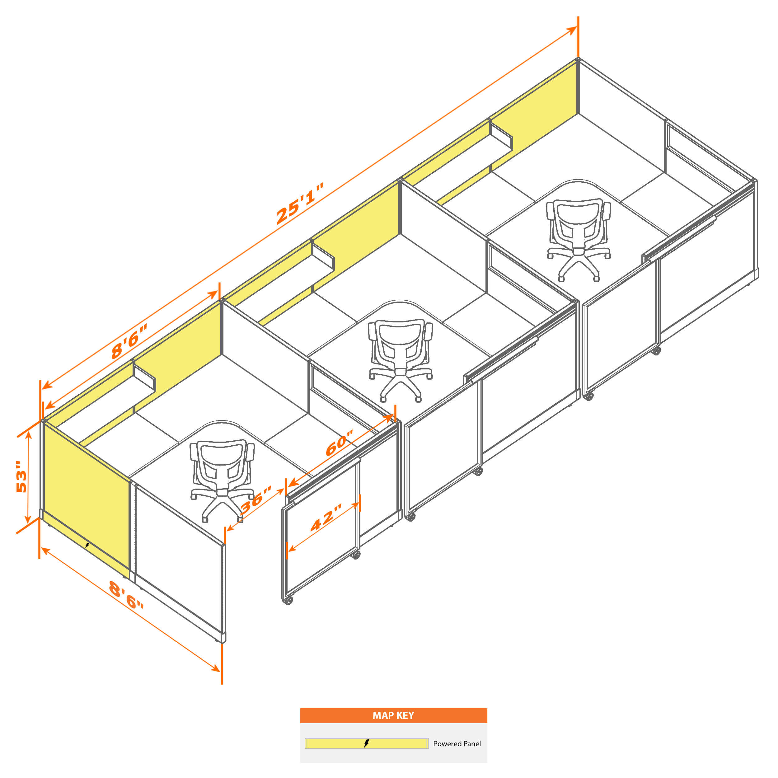 Cubicle with door 88 3i