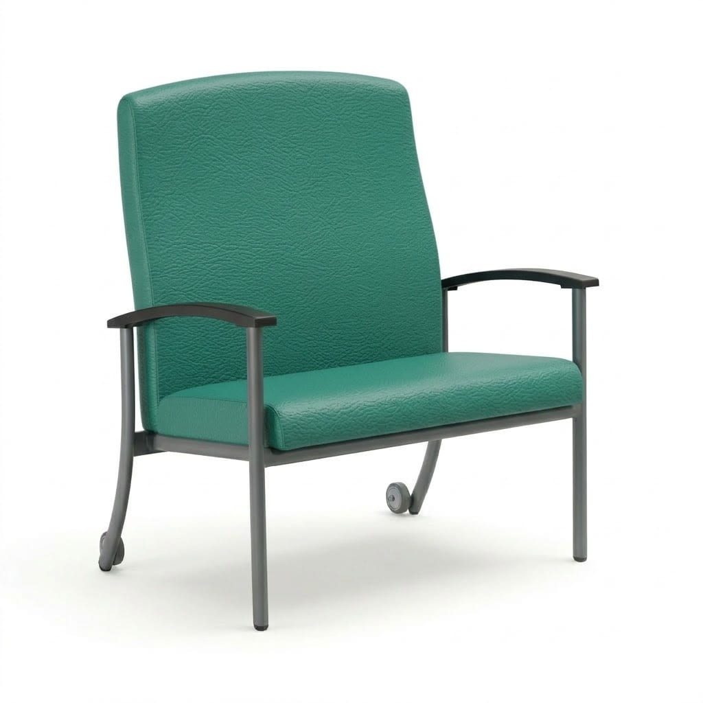Chair with wheels high back green Chair with wheels high back green