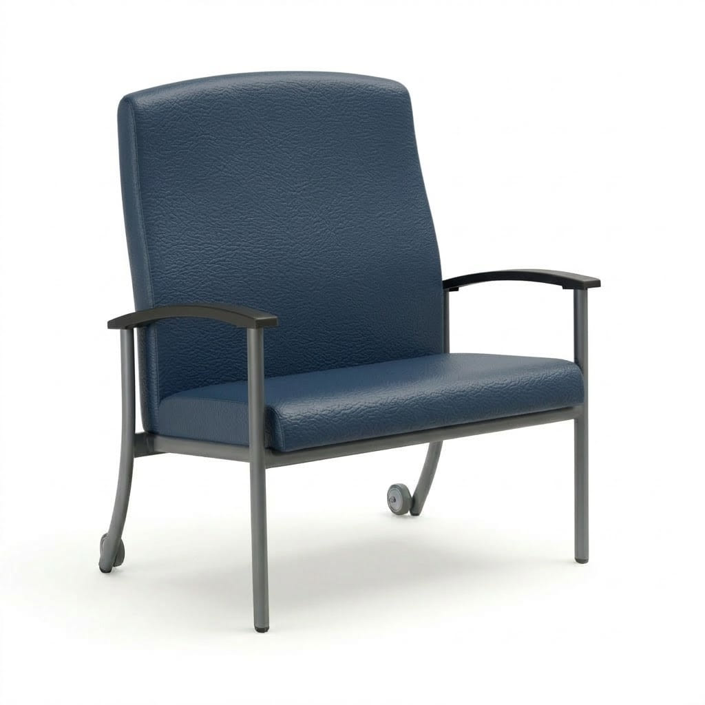 Chair with wheels high back navy Chair with wheels high back navy