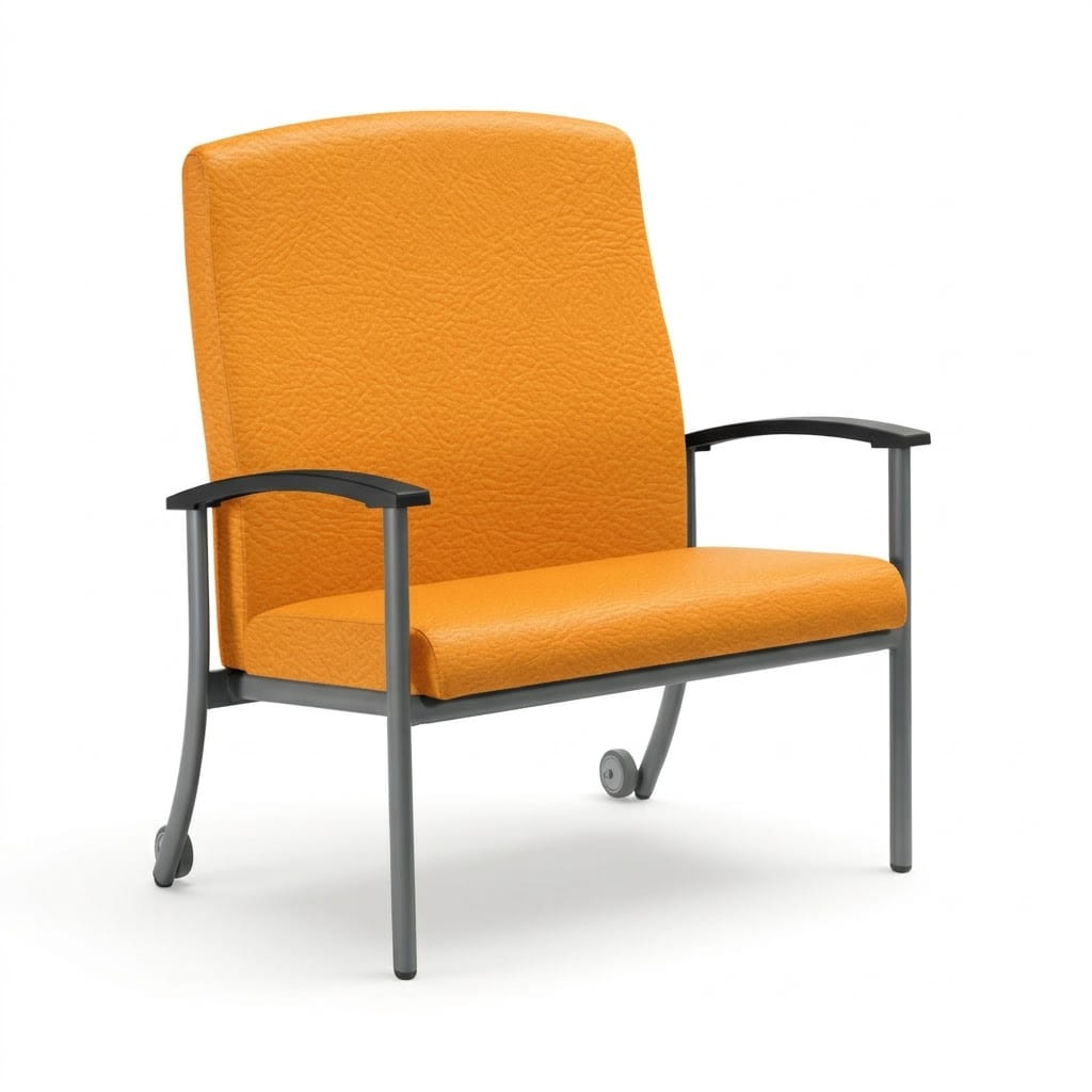 Chair with wheels high back orange Chair with wheels high back orange