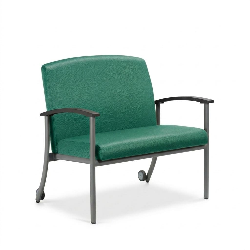 Chair with wheels low back green Chair with wheels low back green
