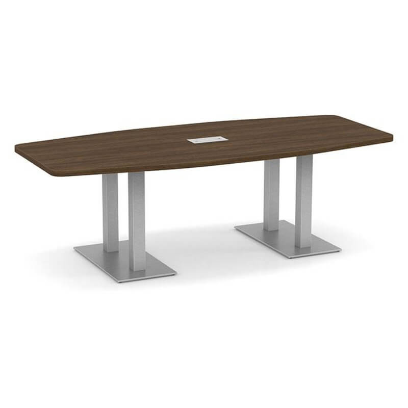 Nexus boat shape metal base modern walnut