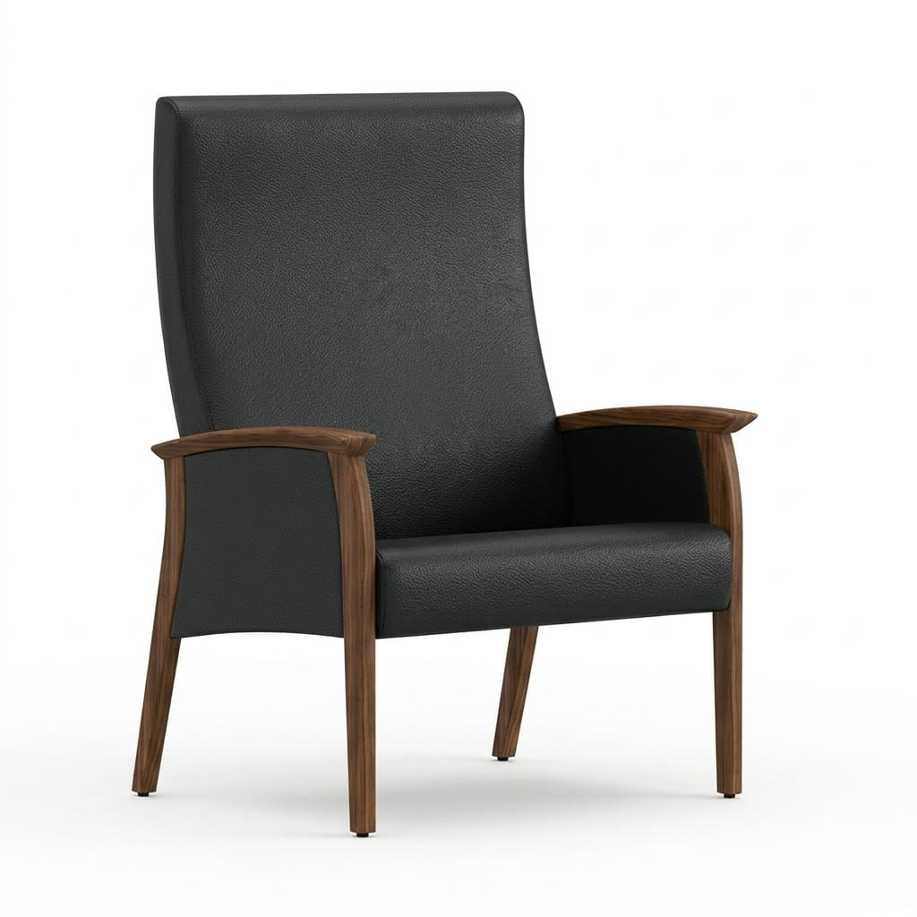 Wide chair close arms black 3 Wide chair close arms black 3