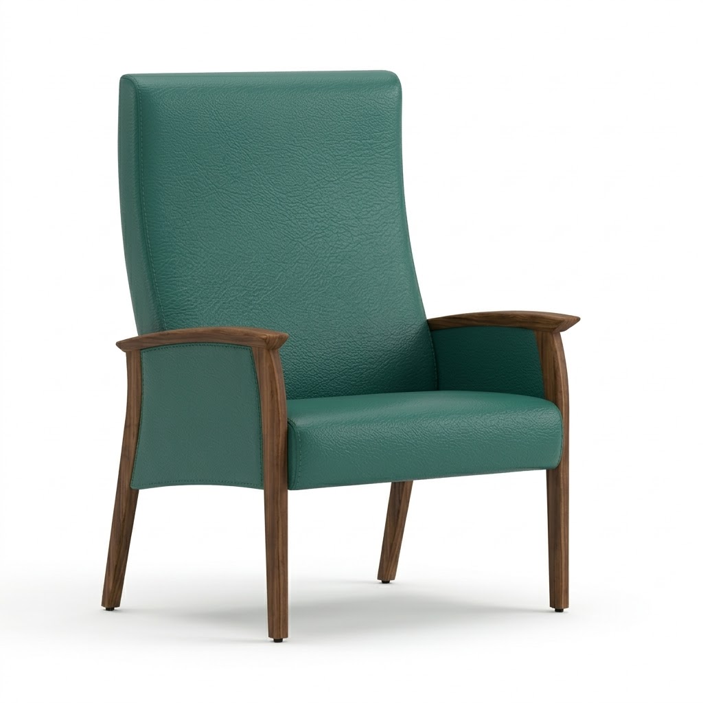 Wide chair close arms green 1 Wide chair close arms green 1