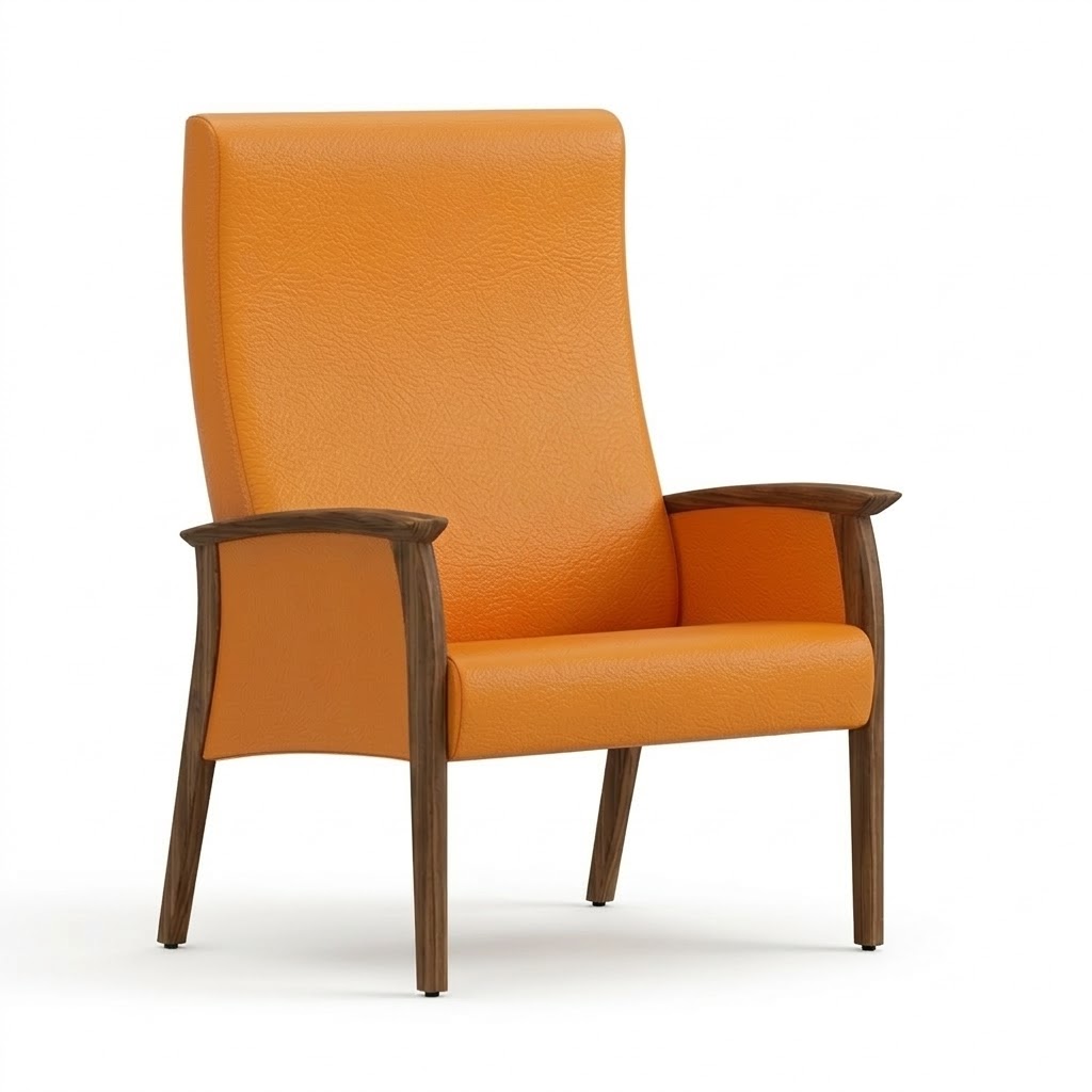 Wide chair close arms orange 2 Wide chair close arms orange 2