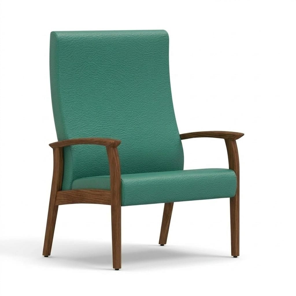 Wide chair open arms green Wide chair open arms green