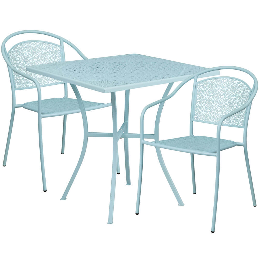 Bistro table set CUB CO 28SQ 03CHR2 SKY GG FLA