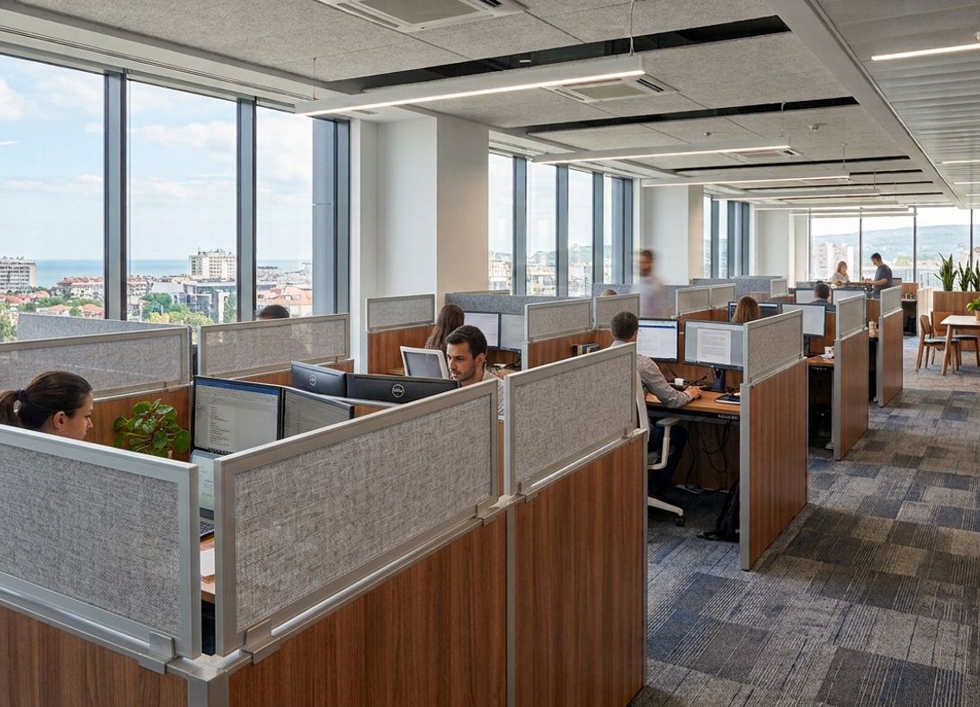 Framed acoustical fabric cubicle wall extender AA24H Framed acoustical fabric cubicle wall extender AA24H