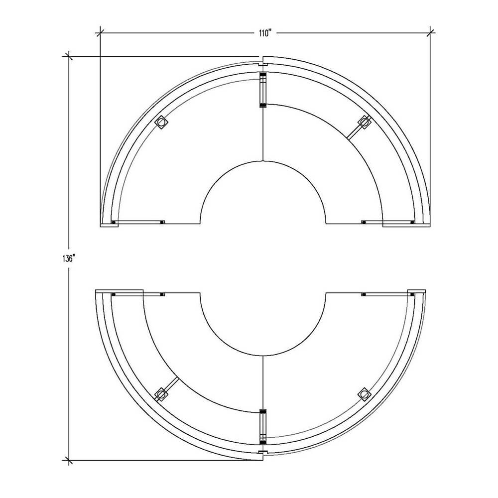 Impress circular reception desk plan