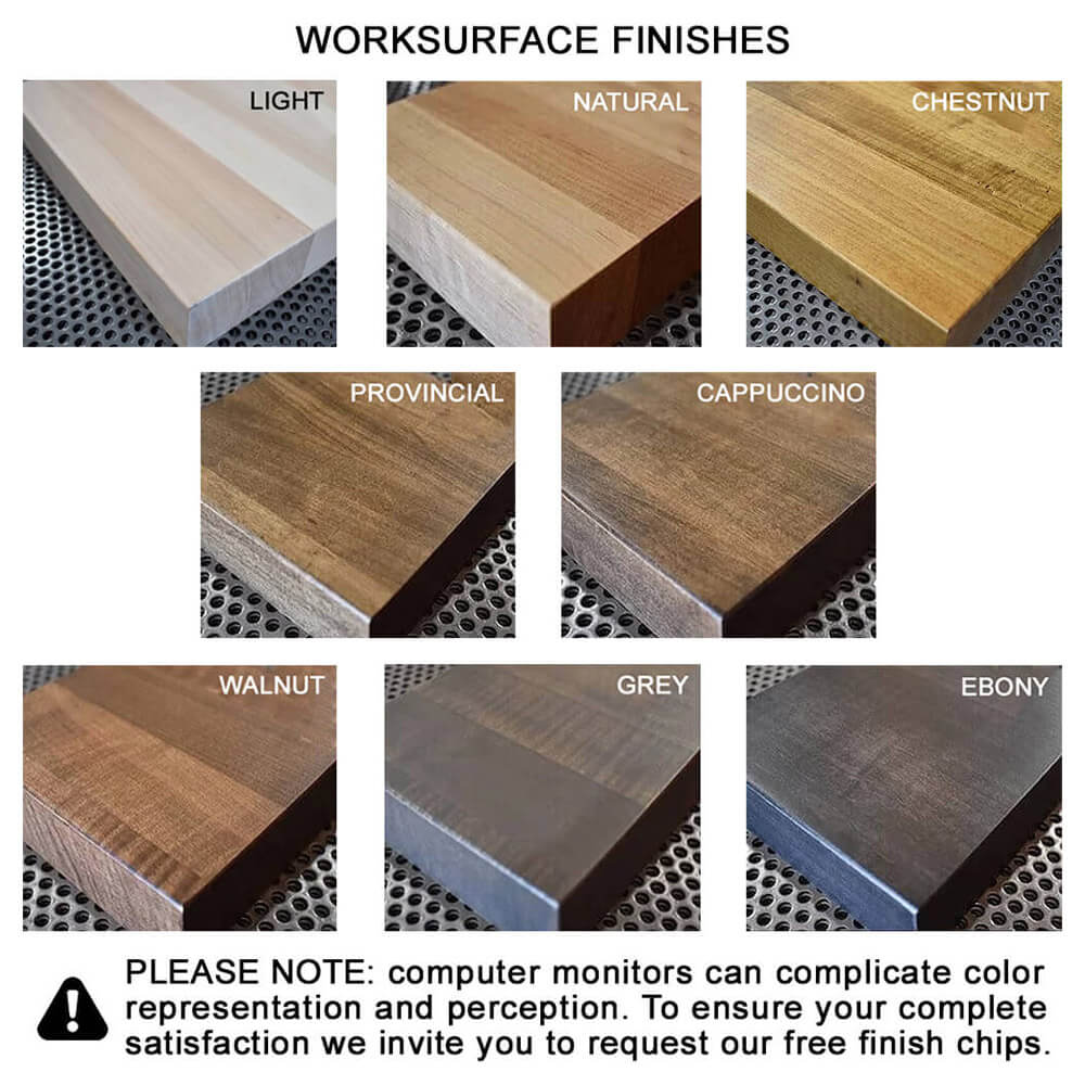 Industrial reception desk with return perforated front color swatch