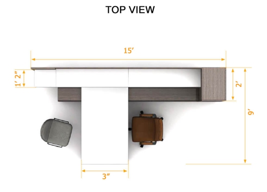 Private office suite top view dimensions Private office suite top view dimensions
