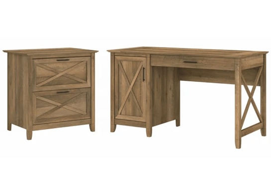 Rustic style desk with drawer lateral file cabinet highlight reclaimed pine