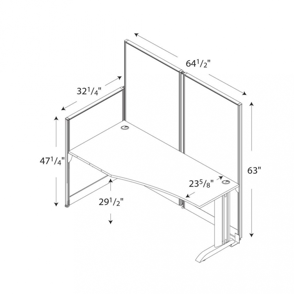 Stright cubicle workstation dimensions