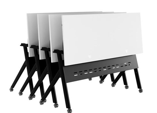 Training table with x leg 5x2 white black 11