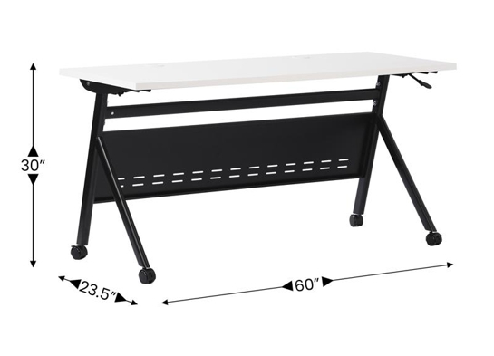 Training table with x leg 5x2 white black 6