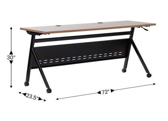 Training table with x leg 6x2 walnut blck 6